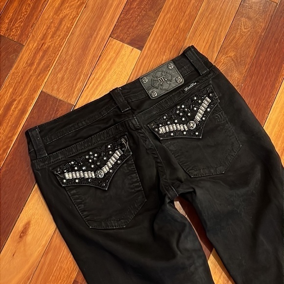 ⭐️ Miss Me Jeans Signature Rise Skinny Black Size 30 - Picture 3 of 9
